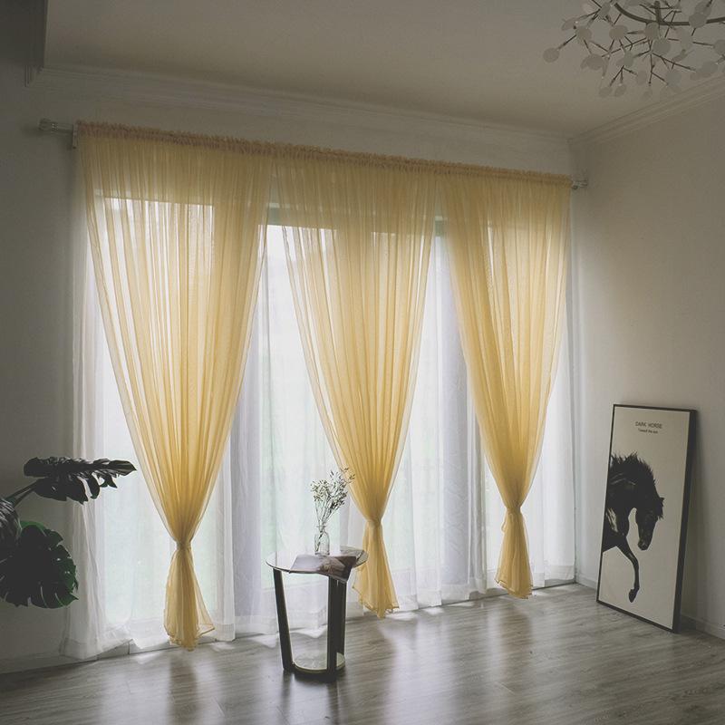 2026 New Solid White Tulle Sheer Curtains for Living Room Decoration Curtains for The Room Bedroom Kitchen Curtains 20 Colors