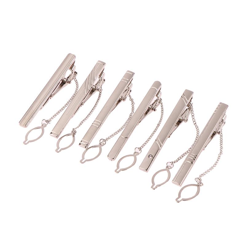 1Pc Silver Color Necktie Pin Tie Clip For Men Wedding Necktie Tie Clasp Clip