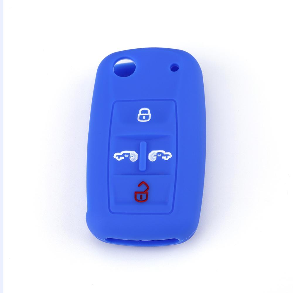 Silicone Car Key Cover Case For 4 Buttons VW Volkswagen Sharan Multivan T5 Caravelle MPV Auto Folding Fob Cover Replacement