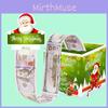 Gradient Green Santa Claus Pattern Paper Box Christmas Decoration Props Gift For