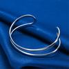 Luxurious 925 sterling silver exquisite double-layer open bracelet for women's fashion parties, wedding jewelry