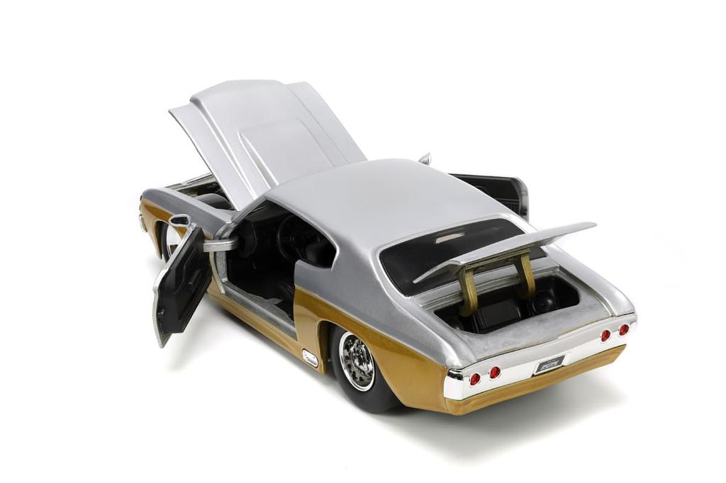 Jada Toys BIGTIME MUSCLE 1/24 Scale 1971 Chevy Chevelle SS Gold/Silver Finished Model