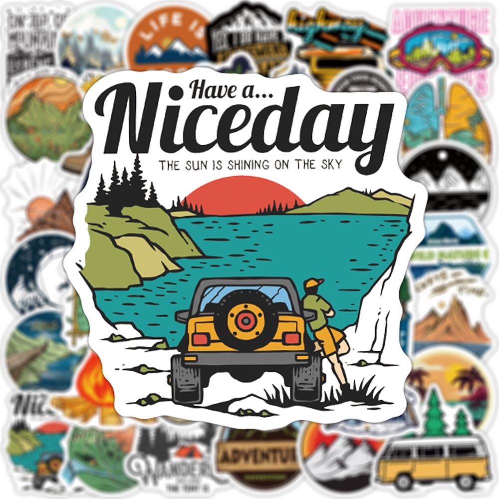 10 30 50 100Pcs Outdoor Travel Camping Graffiti Cartoon Stickers Decals Laptop Motorcycle Scrapbook Waterproof Sticker Kids Toy