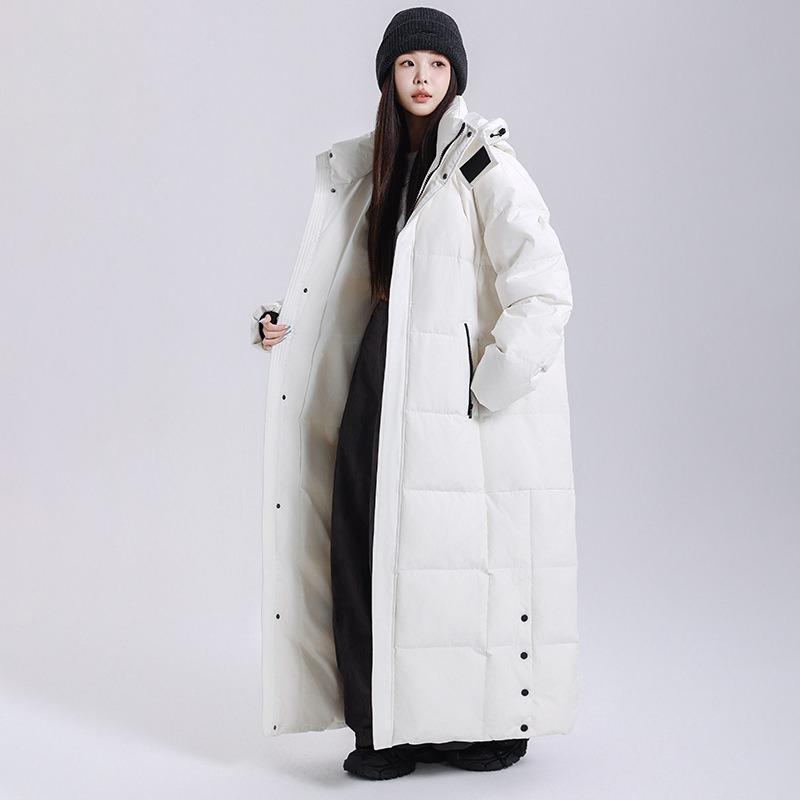 Autumn and Winter Couples Long Over-the-knee Down Jackets Trendy Loose Casual Warm Jackets Winter Models