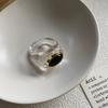 French Romantic Style Niche Design Temperament Blogger With High Sense Ring Retro Simple Resin Brown Ring