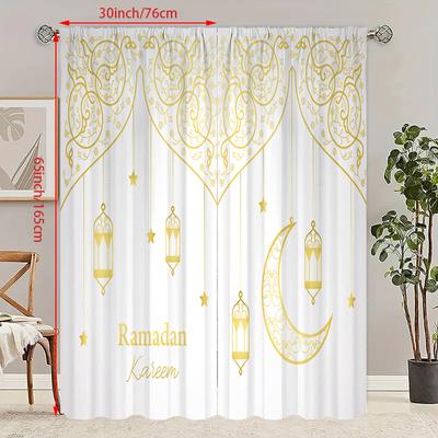2 STK - Eid al-Fitr Muslim - Ramadan Vorhang - Wohnzimmer - Schlafzimmer Dekovorhang