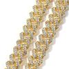 Austrian Rhinestone Quality Fashion Moon Iced Out 18mm Hip Hop Link Necklace Prong Cuban Link Chain Jewelry for Men with Clasp