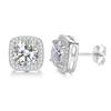 S925 Sterling Silver Moissanite Square Stud Earrings - 50 Points to 2 Carats, Light Luxury High-End Design