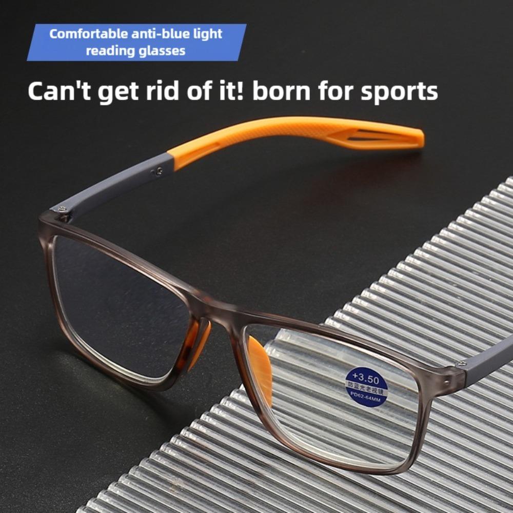 TR90 Sport Reading Glasses Men Ultralight Anti Blue Light Presbyopia Eyeglasses Men's Hyperopia Optical Eyewear Diopters