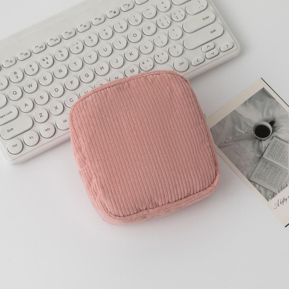 

Вельветові сумки для макіяжу та губної помади Дорожні гігієнічні серветки Органайзер Портативний чохол для зберігання косметики рожевий