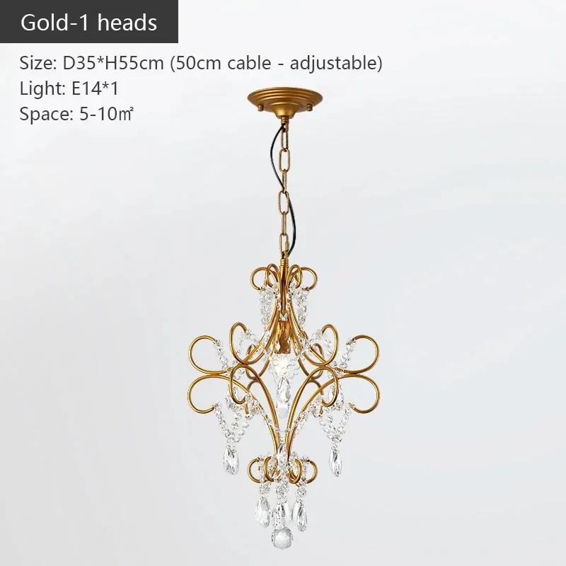 American Country Style Crystal Chandelier Iron Nordic Modern Living Room Candle Chandelier Bedroom Home Decoration Lighting