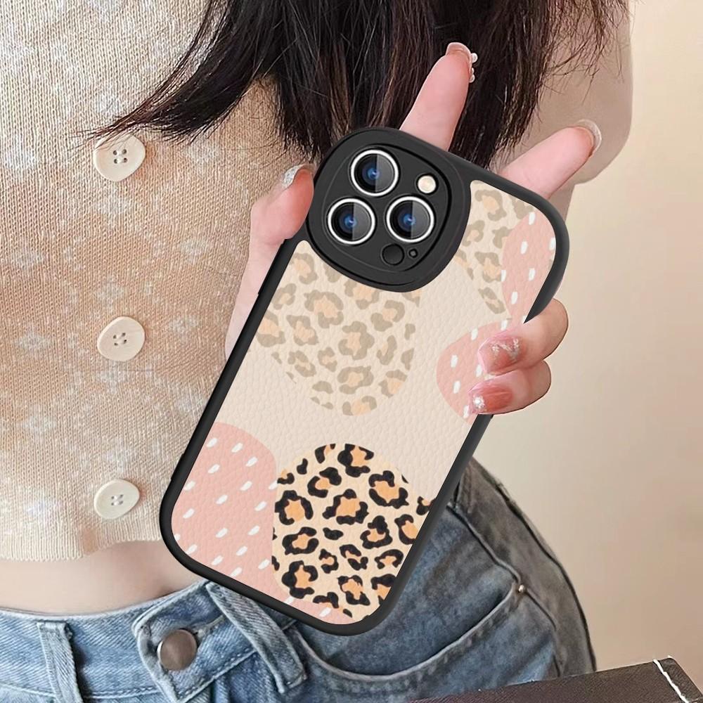 Leopard Print Phone Case Hard Leather For IPhone 16 15 14 13 12 Mini 11 14 Pro Max Xs X Xr 7 8 Plus Fundas