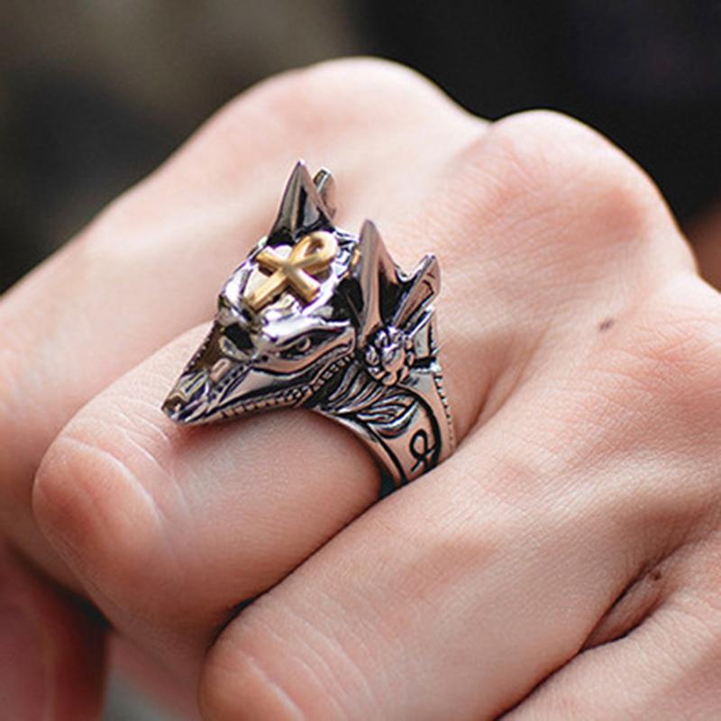 Retro Fashion Totem Cross Animal Eagle Personality Unicorn Rings