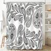 Luxury Black White Paisley Shower Curtain for Bathroom Decor 72 X 84 Inches Heavyweight Fabric Waterproof Home Accents