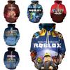 Trendy Roblox Youth Hooded Sweatshirt With Digital Print For Stylish Kids In Various Colors