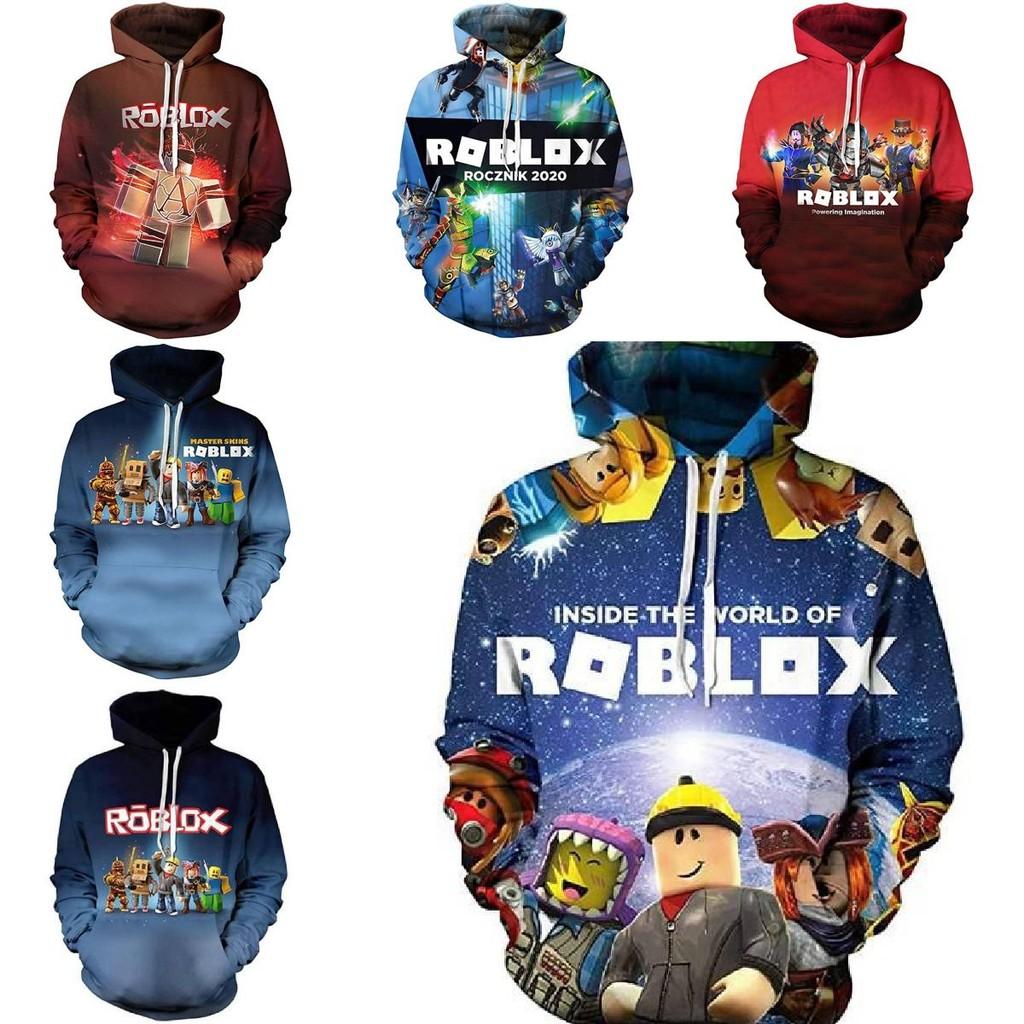 Trendy Roblox Youth Hooded Sweatshirt With Digital Print For Stylish Kids In Various Colors