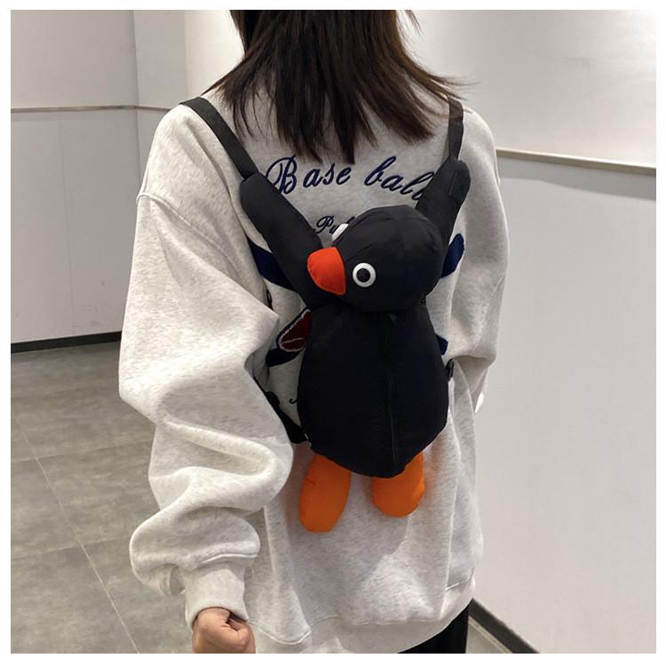 Penguin Cartoon Kids Backpack With Breathable Nylon And Animal Pattern For Preschool Children