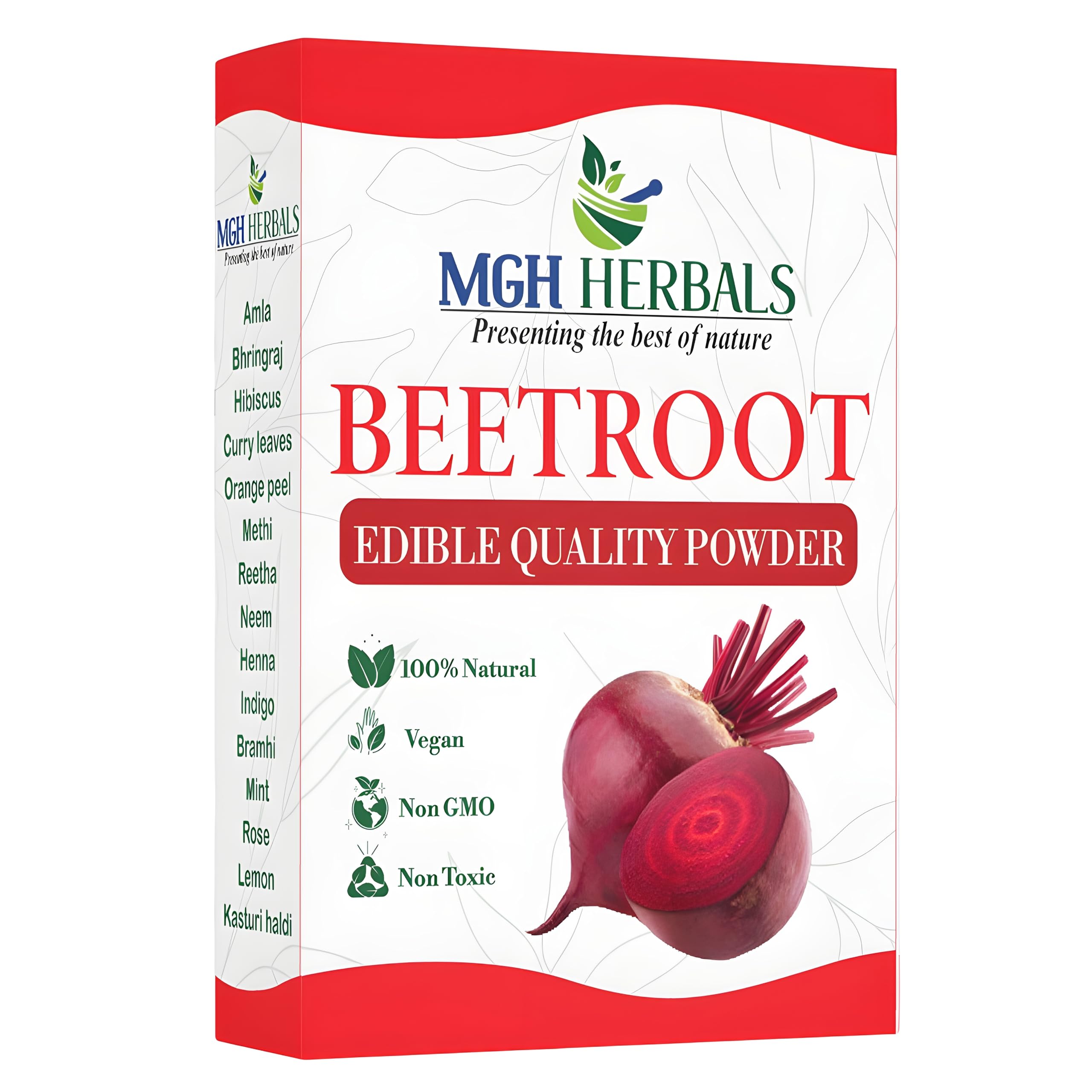 MGH Herbals Pure & Natural Beetroot Powder 100 Gms For Skin Brightening, Glowing & Shiny Skin Face Pack | Edible | Paraben & Sulphate Free