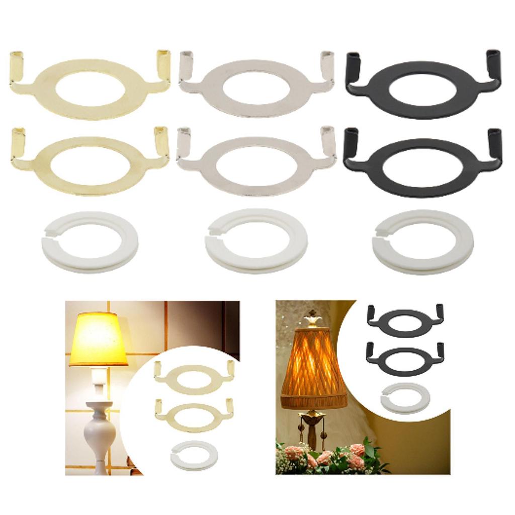 2Pcs E27 Socket Lamp Harp Saddle Base Repair Part Lighting Accessories Easily Install with 1 Piece E14 Lamp Shade Reducing Ring