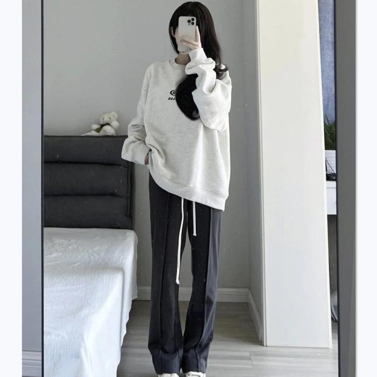 Women's Trendy Korean Round Neck Sweatshirt - 2025 Spring/Autumn/Winter Long Sleeve Pullover (Unisex)