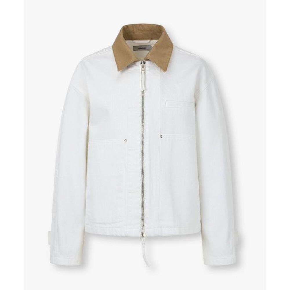 

Studio Tomboy Color Block Denim Zip Up Jumper 9106113551 white/OS