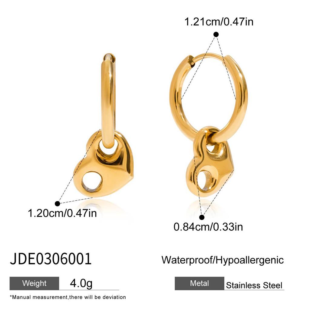 European and American love pig nose buckle titanium steel bracelet light luxury earrings stainless steel earrings