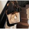 Strohtasche Damen 2025 neu lässig einfach große Kapazität gewebte Tasche Schulter-Tragetasche