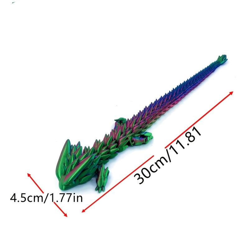 2-Piece Set with Random Color Gradient, Dragon King Design, 3D Printed Articulated Dragon, Luminous Version Available, Movable, Multi-Colo