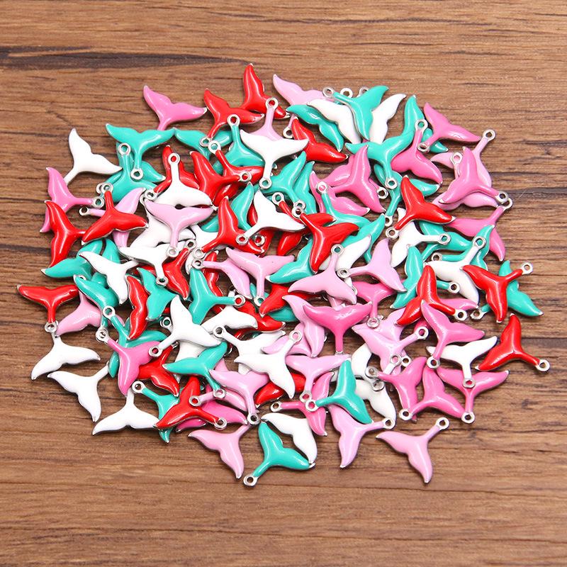 Stainless Steel Marine Life Enamel Pendants: Fish, Crab & Dolphin Charms in 9 Styles