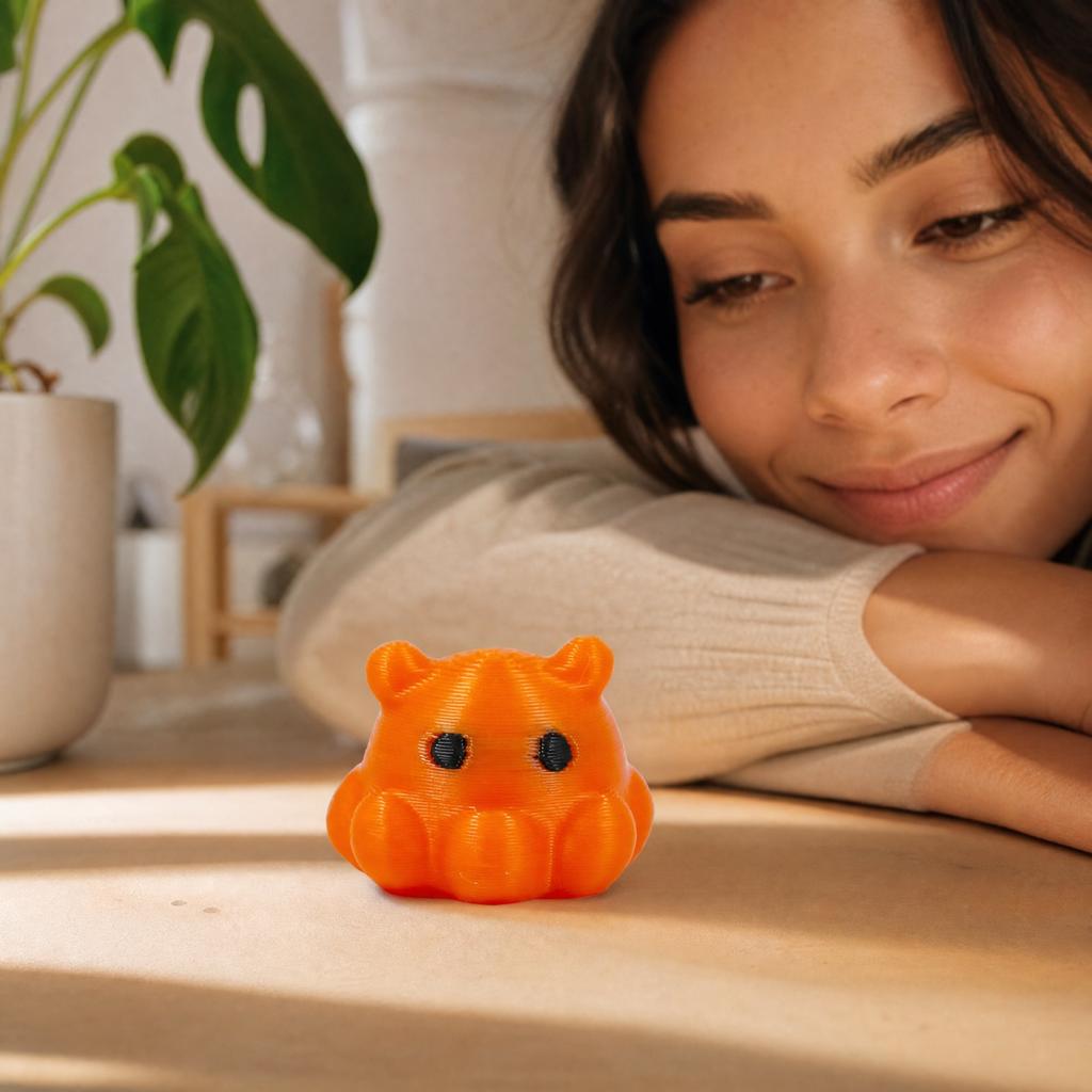 3D Printed Articulated Orange Figurine - Creative Animal Desk Decor