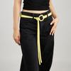 Solid Fashion Color Round Buckle Decoration Women Casual Belt For Use Daily