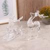 1Pc  Deer Figurines Desktop Ornament Transparent Elk Reindeer Sculpture