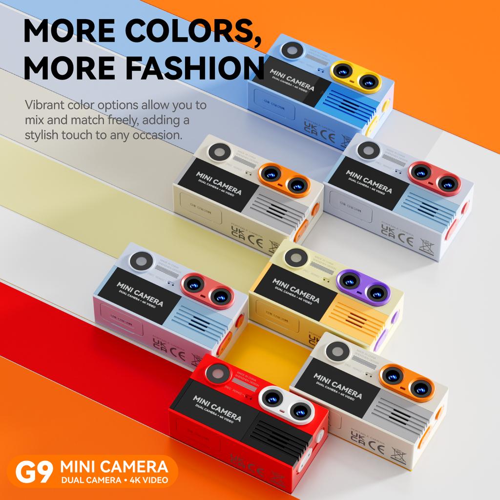 G9 Dual Lens 4K HD Thumb Camera Portable Student Mini Camera Rechargeable With Built-in 21 Creative Filters Digital Camera