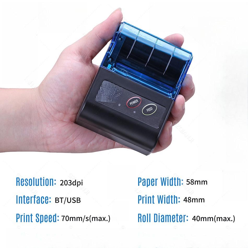 80mm / 58MM Drukarka Bluetooth do paragonów Restauracja Supermarket Firma Drukarka termiczna Przenośna Mini Druk Etykiet System POS