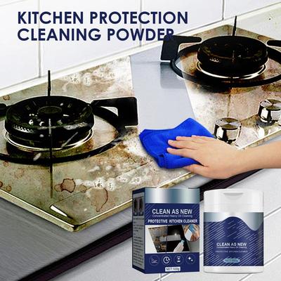100g Mof Chef Cleaner Powder-Heavy Oil Stain Powder Cleaner All Purpose Stain Remover Heavy Oil Cleaning Remover for Kitchen