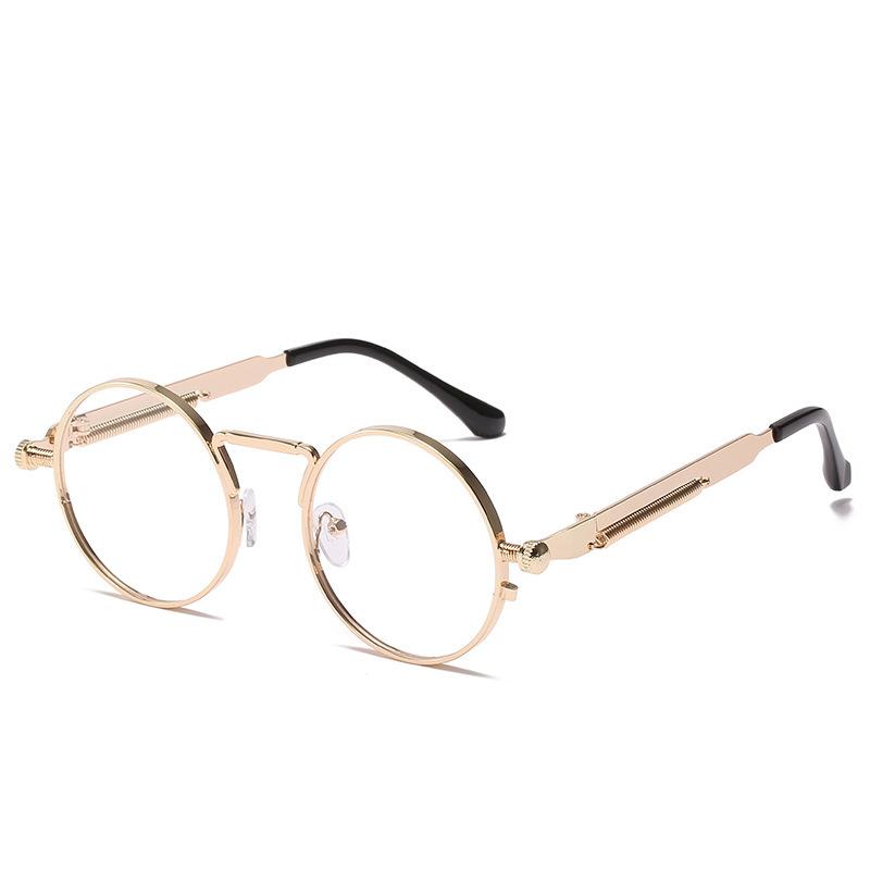 Punk Style Sunglasses, Retro Spring Metal Glasses Legs Personalized Sunglasses Women'S Reflective Sunglasses 8478