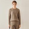 Women's Heavy Knit Cashmere Aran Sweater: Saddle Shoulder, Round Neck, Long Sleeve Pullover for Autumn/Winter, Solid Color, Casual & Versatile.