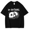 Do No Thing Letter Printed Women Cotton Tshirts Tired Sleeping Panda Short Sleeve Shirts Summer Round Neck Tee Shirt Casual Tee