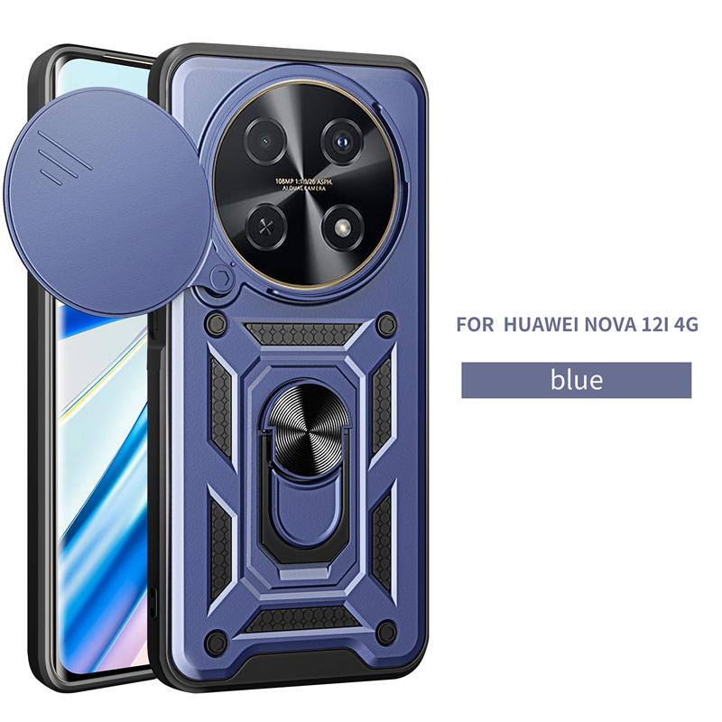 Nova12i 4G Armor Shockproof Back Cover For Huawei Nova 12i 4G Magnetic Ring Holder Coque On Hauwei nova12i nova 12 i i12 4G