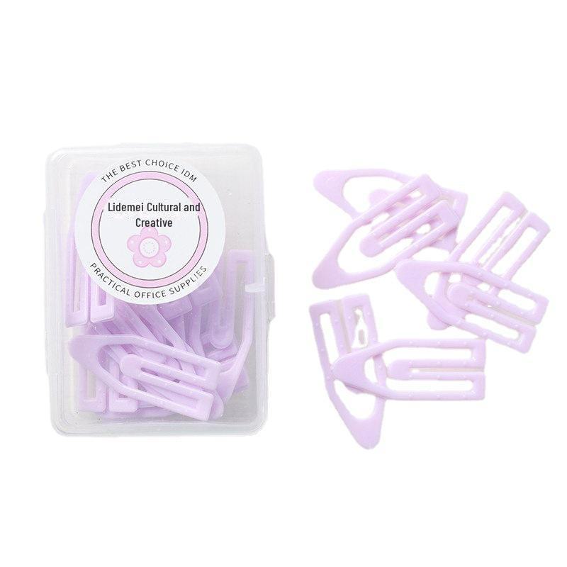 Macaron Color Boat-Shaped Paper Clips, Creative Boxed Set with Large & Small Metal Clips for Office Use