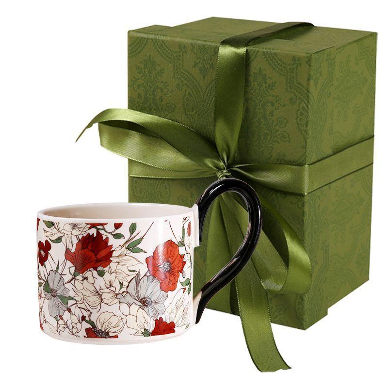 Mug Office Cup Household Ceramic Coffee Cup Creative Drinking Water Cup High Looking Tea Cup Women's Creative Gift