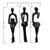 3Pcs Long Leg Abstract Sitting Human Sculpture Set Hollow Reading Thinking Figurine  Office Desk