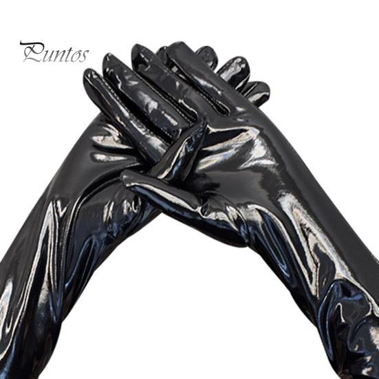 Performance Gloves 1 Pair Nightclub Soft Paint Finish Long Full Fingers Over Women Club Elbow Decorative Patent Leather Punk Style for Party