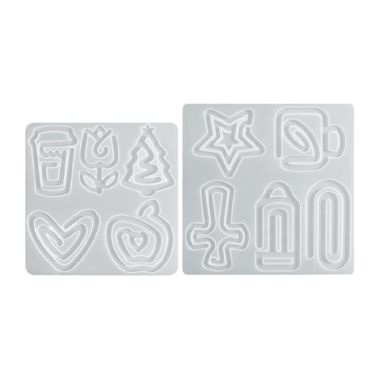 

Heat Resistant Silicone Mold For Making Decorative Pins Paperclip Heart Flower Star Crucifix Designs Crafting Essential Tool 1
