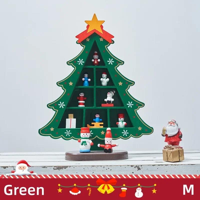 Creative DIY Wooden Christmas Tree Window Shop Mall Desktop Display Props Ornament Christmas Home Craft Holiday Gifts Decoration