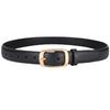Women's Versatile Long Leather Belt with Alloy Buckle - High-Grade Casual Waist Accessory In Black for Jeans