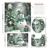 4Pcs Bathroom Shower Curtain Set Merry Christmas Winter Print Bathroom Curtain With 12 Hooks Non Slip Rugs Toilet Cover Mat Bathroom Partition