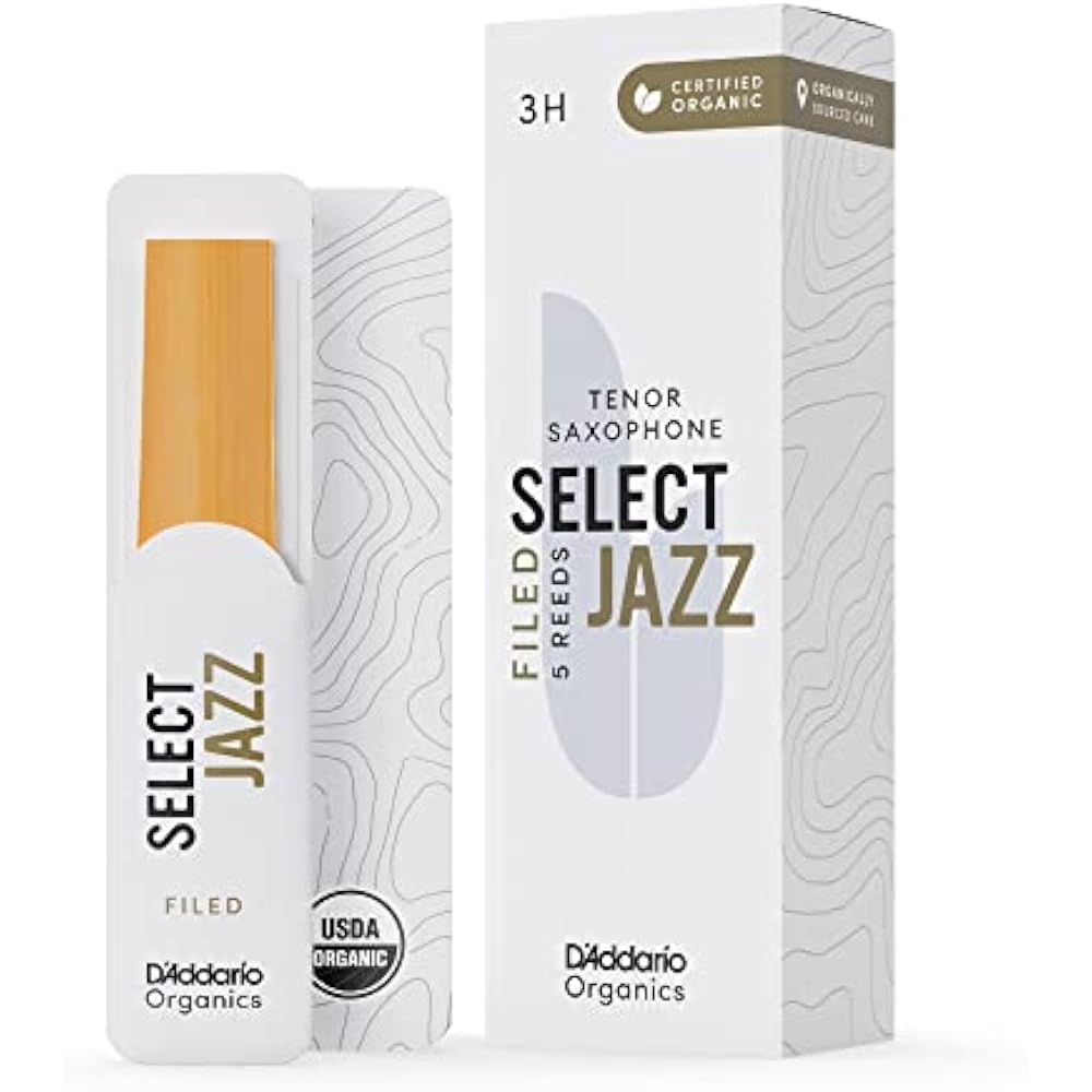 D'Addario WoodWinds for Daddario Reed Tenor Saxophones USDA Organic Certified SELECT JAZZ Filed O...