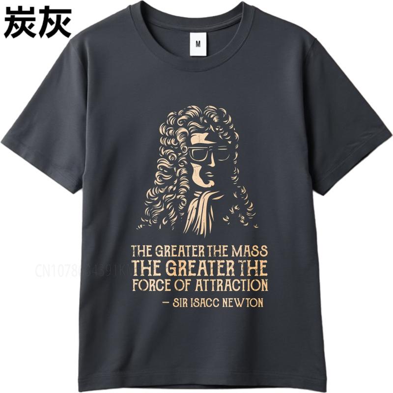 Oversized Summer Unisex T Shirt Isaac Newton Portrait With Quote Short Sleeve Relaxed Fit ONeck Tshirt Cotton Teeshirt