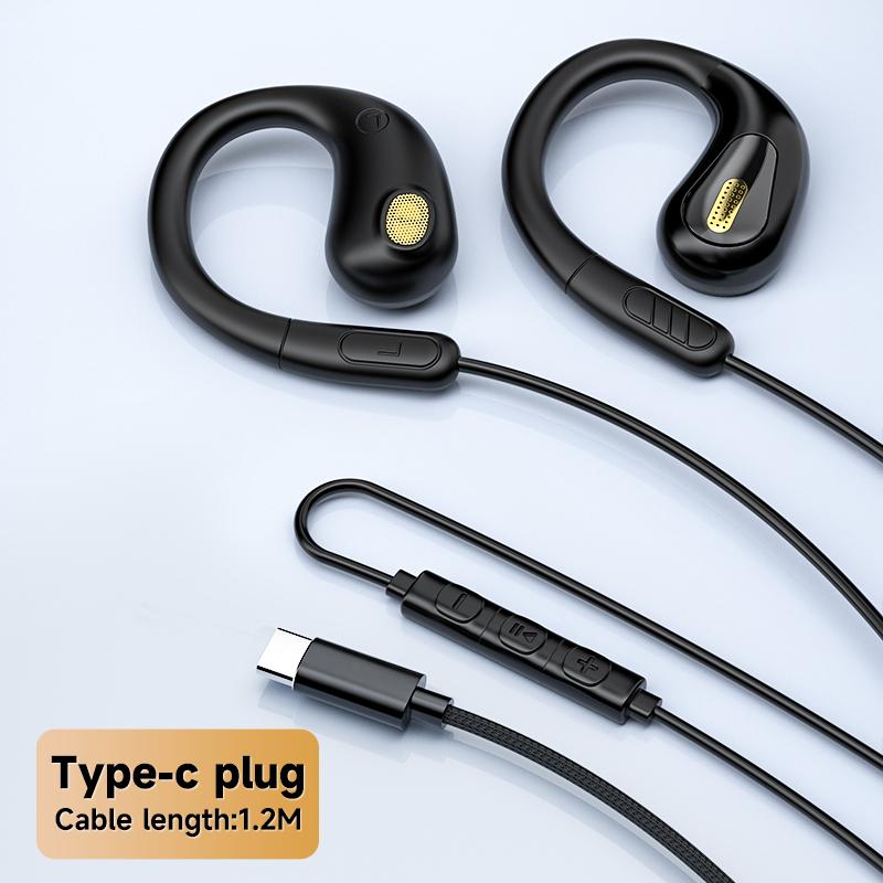 NUEVO Auriculares con Control por Cable Tipo Clip-on Tipo C y 3.5mm Auriculares Inalámbricos con Sonido Envolvente 9D Auriculares Deportivos Auriculares ENC con Micrófono HD Para Samsung